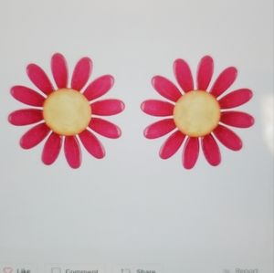 DIVAS LiMiTED Pink and Yellow Flower Earrings